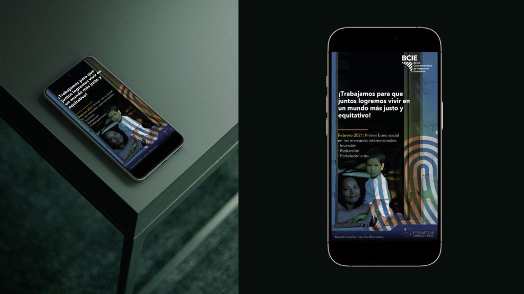 Campaña Dejando Huellas del BCIE en pantalla de celular