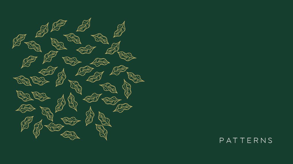 Patrón gráfico de hojas de Kiva Estate Coffee