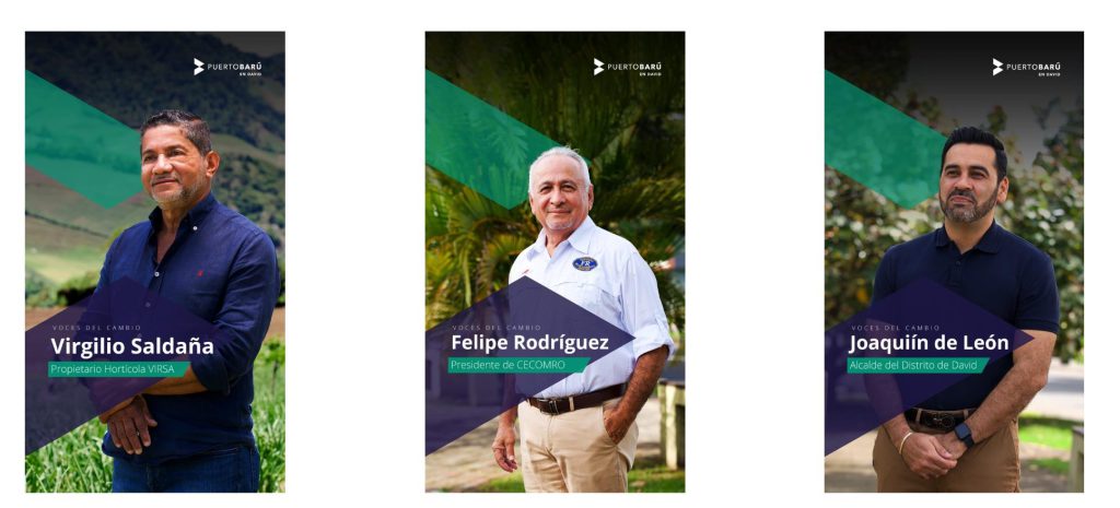 Piezas de la campaña Transformando Chiriquí con voces de la provincia